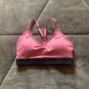nike indy pink athletic sports bra xs brand new